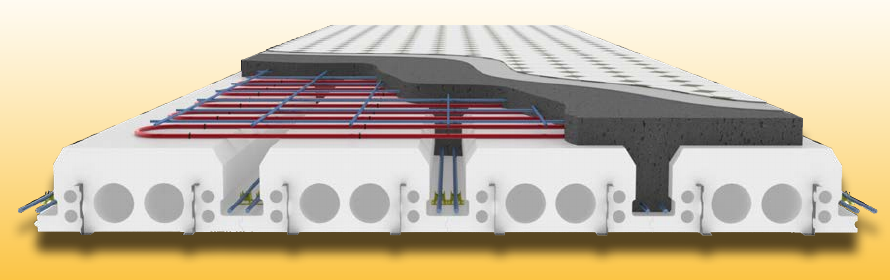 Quad-Deck insulated concrete floor and roof system cross-section